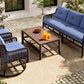 GO 4 Pieces Patio Furniture Set with Swivel Chairs Outdoor Wicker Sofas