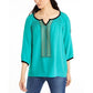 Nanette Lepore Women s Beaded Blouse Blue Size Large