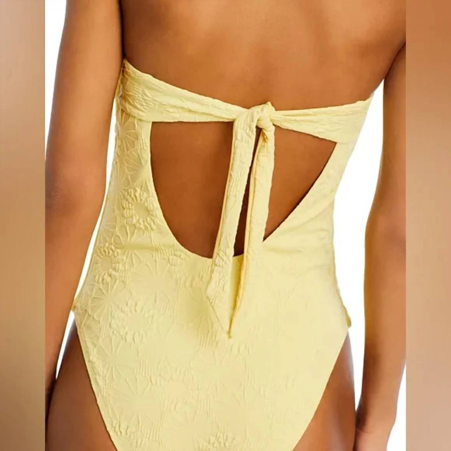 Aqua - Bandeau Cutout Back One Piece Swimsuit