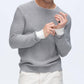 Atm - Cotton Cashmere Colorblock Long Sleeve Crewneck Sweater