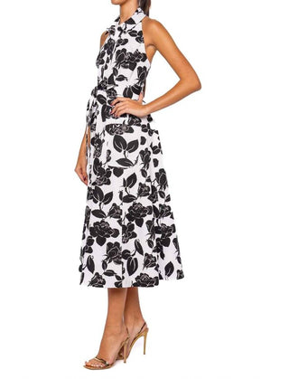 Carolina Herrera - Women's Floral Halter Tie Waist Midi Dress