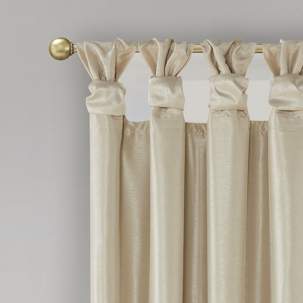 Twist Tab Total Blackout Window Curtain Panel Champagne 50x84