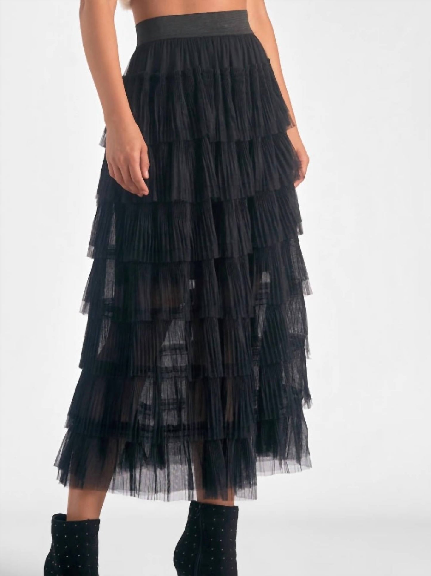 Elan - Layered Tuille Midi Skirt