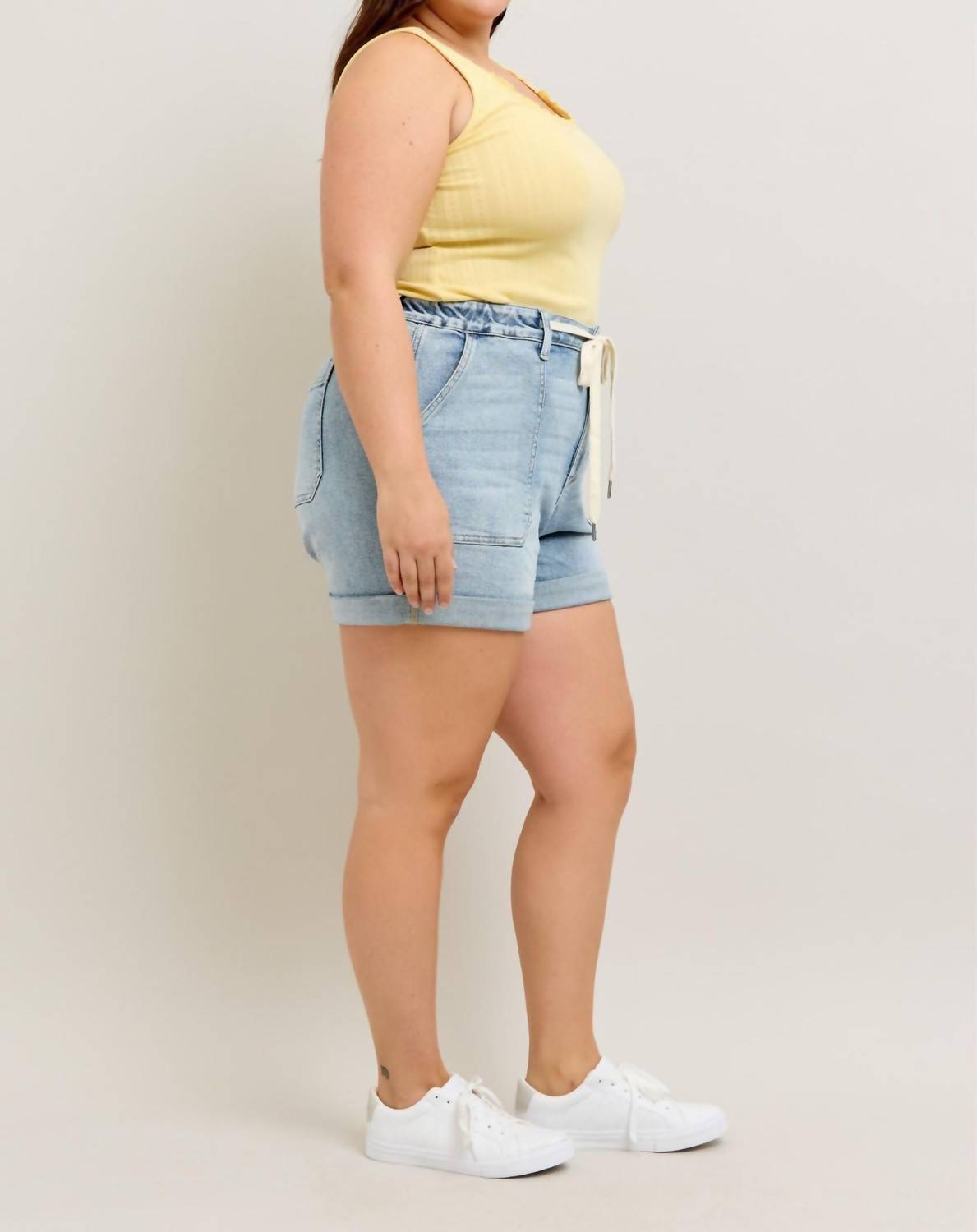 Judy Blue - High Waist Cuff Jogger Shorts - Plus