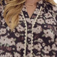 Entro - Devny Flower V-neck Button Down Blouse
