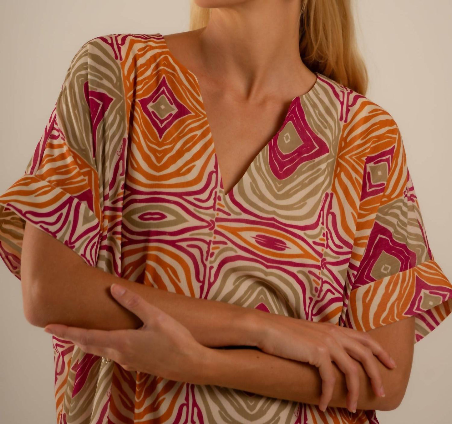 Care Tucker - Beatrice Mesmerized Pattern Kaftan Dress