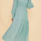 Trendsi - Annie Wear Textured Smocking Bodice Tiered Midi Dress