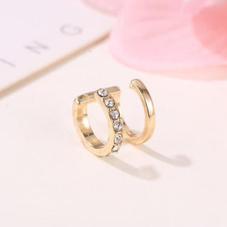 Brincos de punho banhados a ouro 14K com cristais