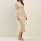 Able - Low Waist Belted Sweater Midi Dress