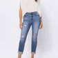 Judy Blue - High Waist Cuffed Distressed Boyfriend Jeans