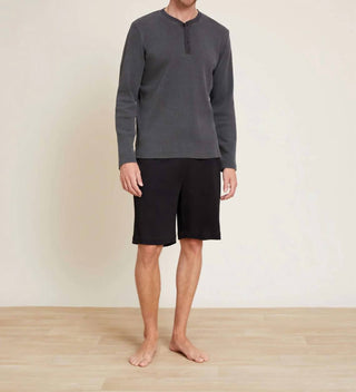 Barefoot Dreams - Malibu Collection Pigment Waffle Long Sleeve Henley Tee