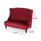 Nurturing Upholstered Loveseat With Wing Back And Diamond Tufting