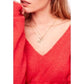 Free People - Gossamer V-Neck Sweater Coral Light Knit Pullover