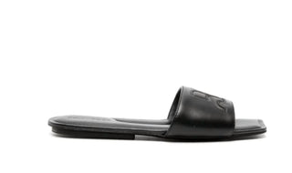 Courreges - Women's Logo Patch Leather Slide Sandals