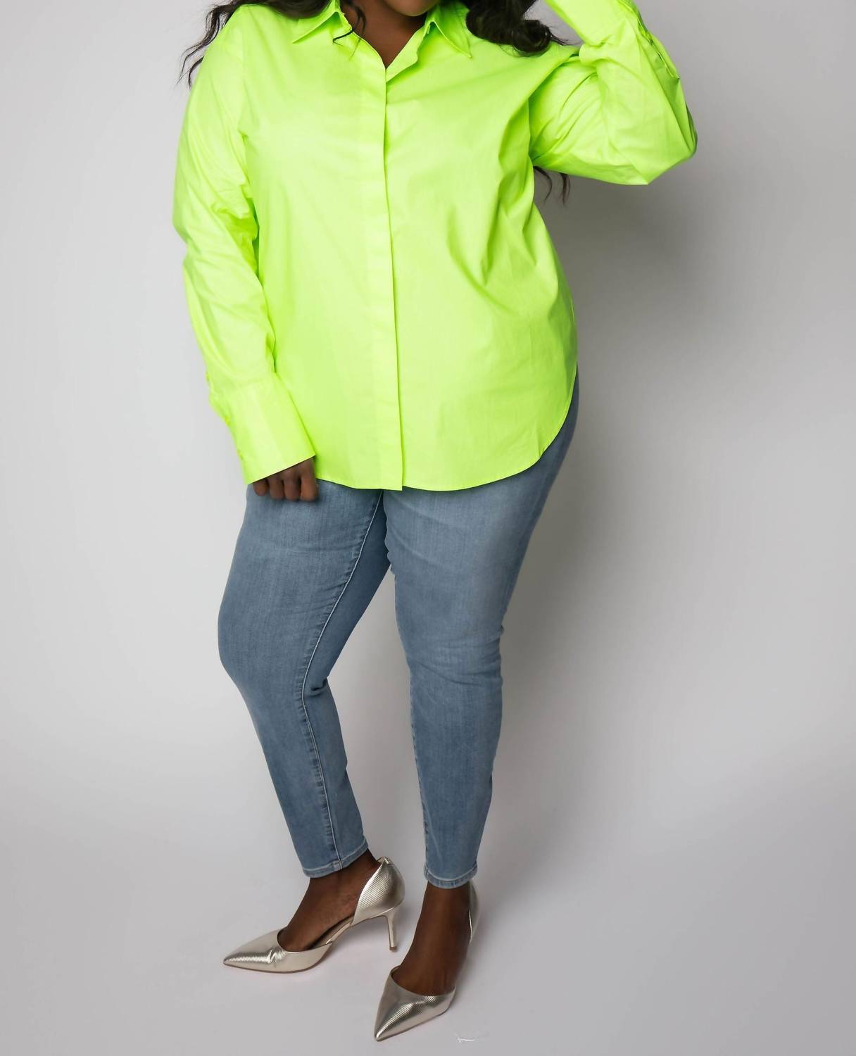 Good American - Coated Poplin Weekend Shirt