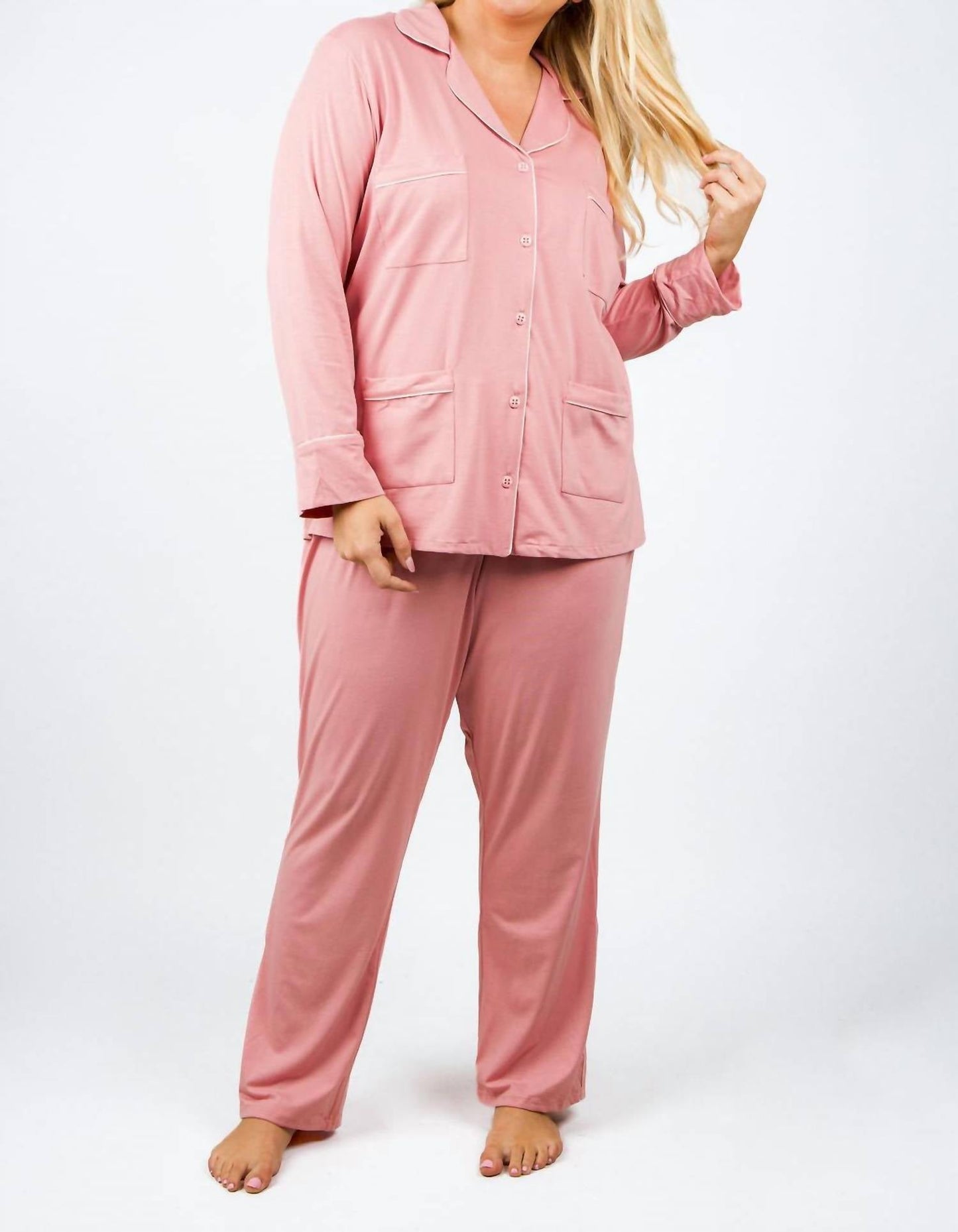 Isayes - Four Pocket Cotton Pajamas - Plus