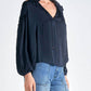 Elan - Long Sleeve Tie Neck Top