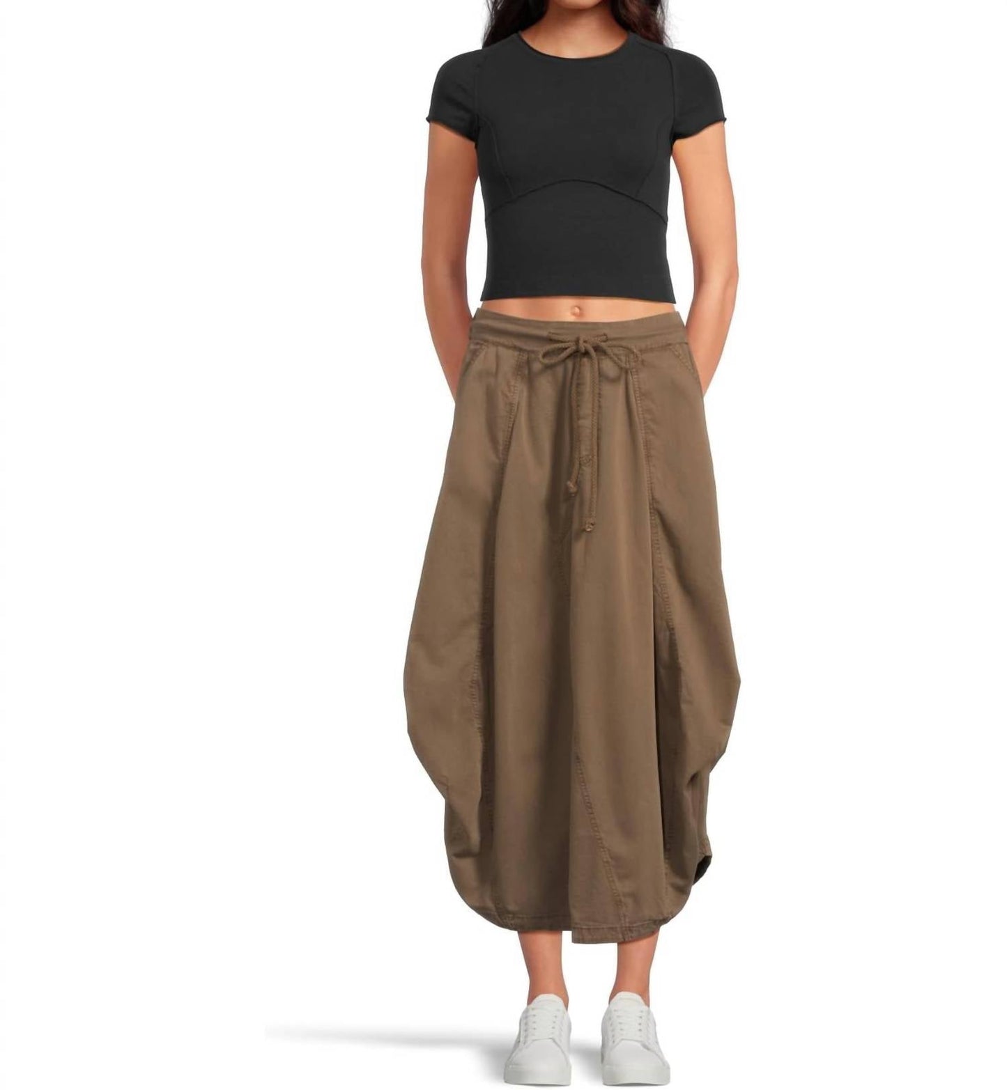 Free People - Willow Poplin Midi Skirt