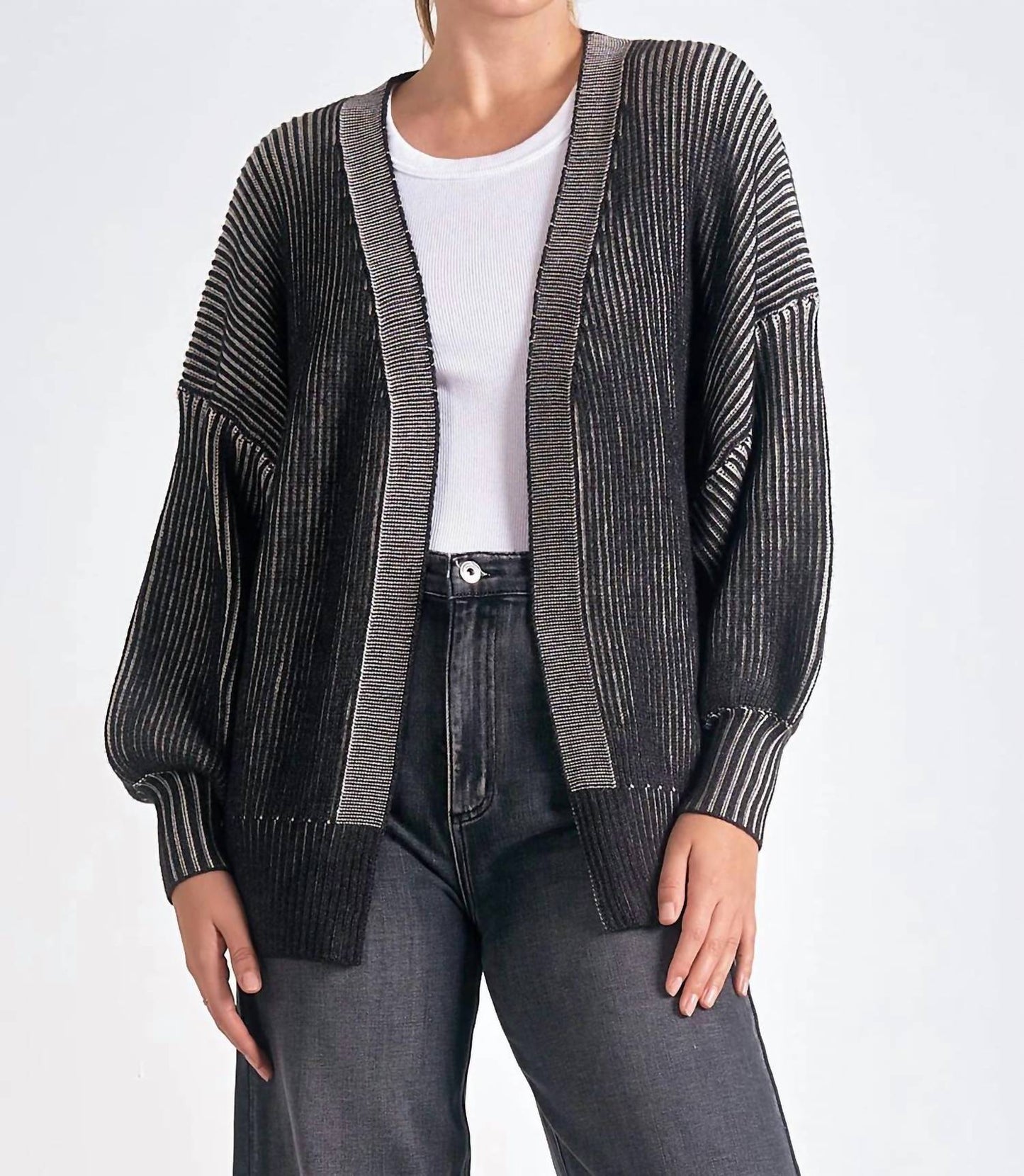 Elan - Ombre Ribbed Sweater Cardigan