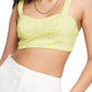 Topshop Yellow Gingham Check Crop Top