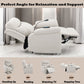 Chriki Beige Fabric Power Recliner with Lift, Heating, and Massage