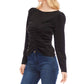 Karen Kane - Faux Suede Shirred Top
