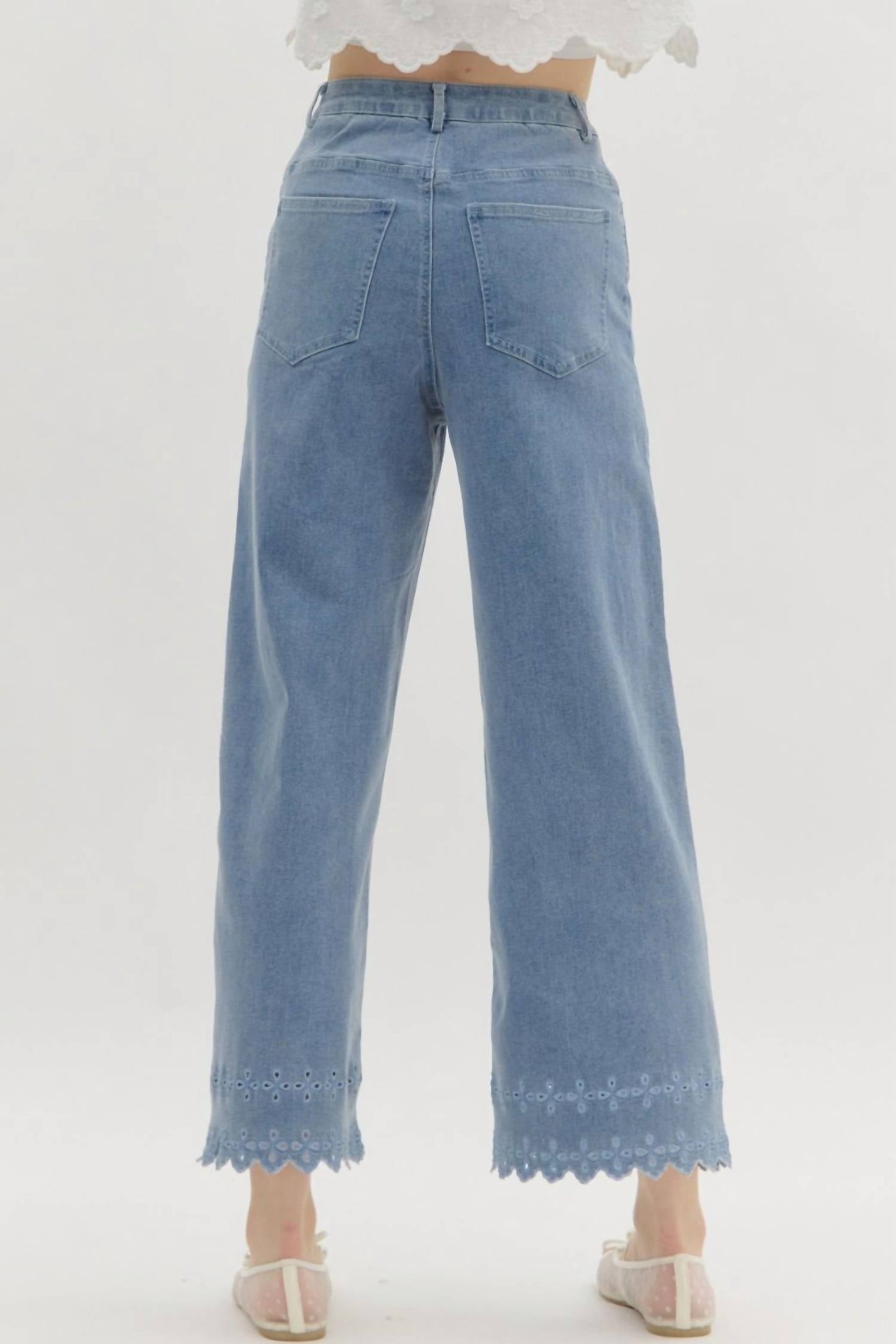 Entro - High Waist Eyelet Pants