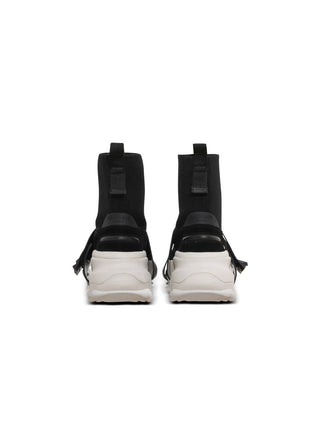 Balmain - Tênis de cano alto masculino B Bold Strap em malha e camurça