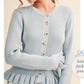 &Merci - Women's Ruffle Hem Ribbed Knit Cardigan
