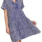 Zenana - Washed Double Gauze Raw Edge V-neck Dress