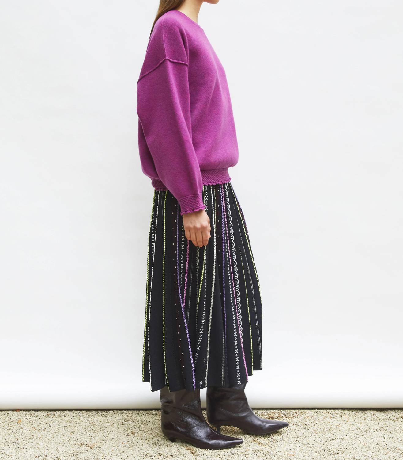 Molli - Loose Sweatshirt With Smocked Edgings