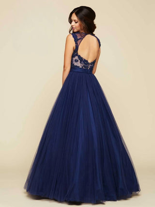 Mac Duggal - Vestido de baile de tule com decote ilusão