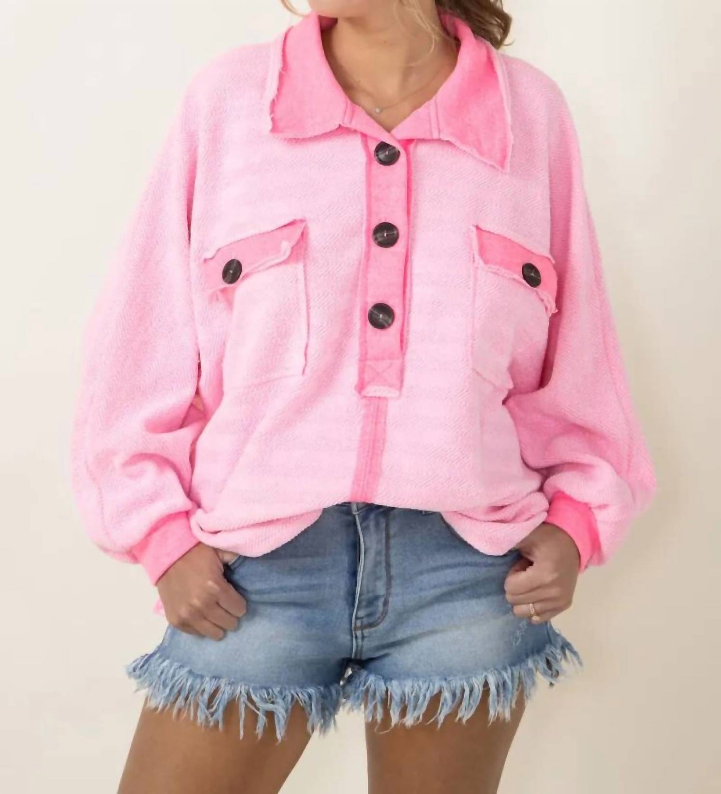 Bucketlist - Flap Pocket French Terry Sweater