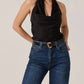 Astr - Zelenka Cowl Neck Halter Top