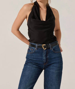 Astr - Zelenka Cowl Neck Halter Top