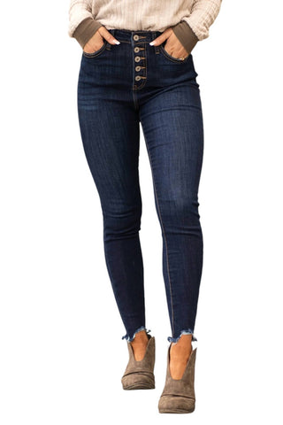 Kancan - Calça jeans skinny com botões e cintura alta da Mindy
