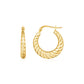 14K Yellow Gold Polished Twisted Cable Graduated Hoops