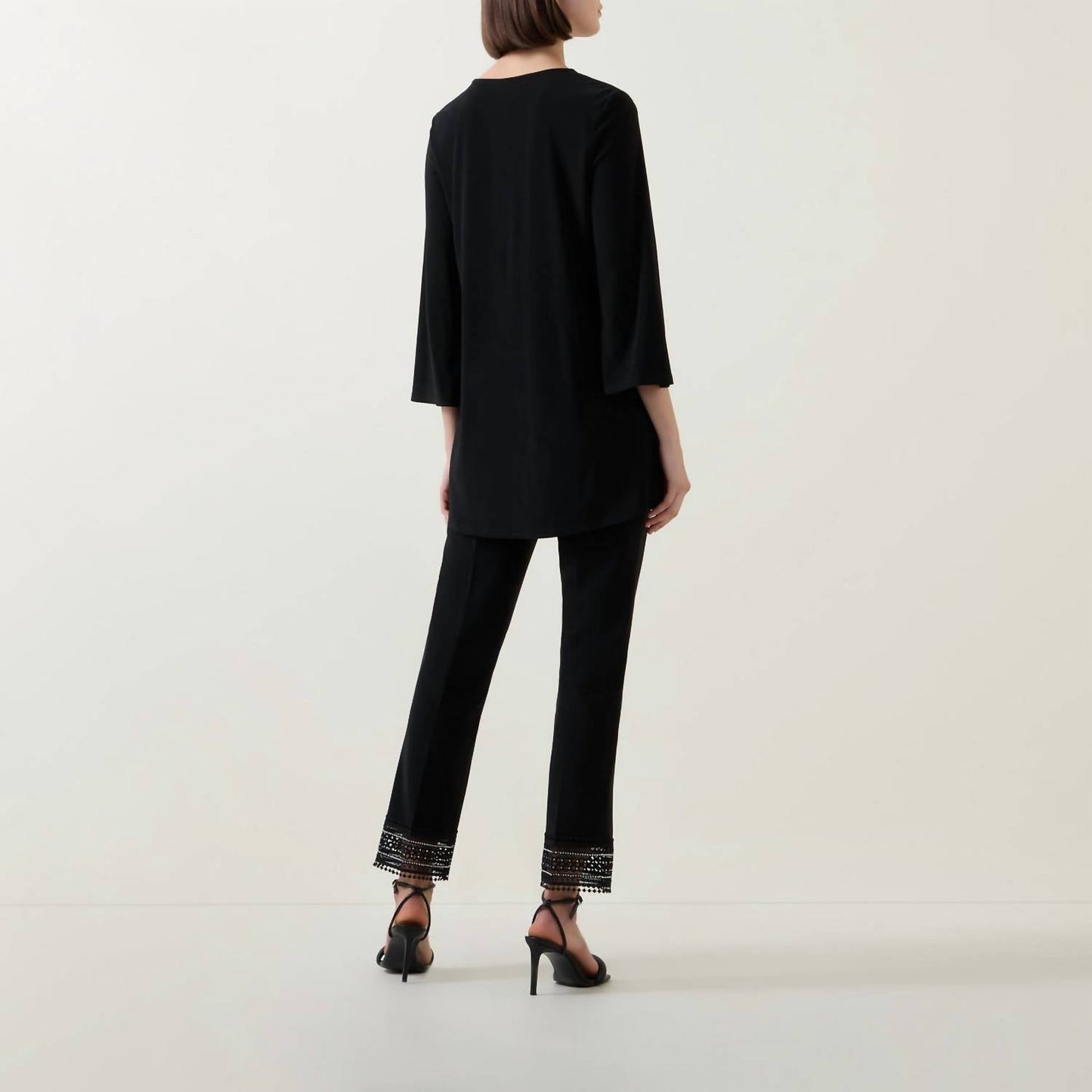 Joseph Ribkoff - Embellished Chic Zipper V-neck Top