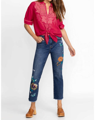 Johnny Was - Calça Jeans Cropped Taymia Baby Boot