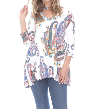 Coletivo Rack - Blusa Flare com Estampa Paisley e Bolso