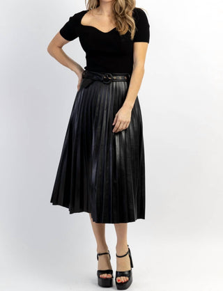 A.Ren - Camden Faux Leather Midi Skirt