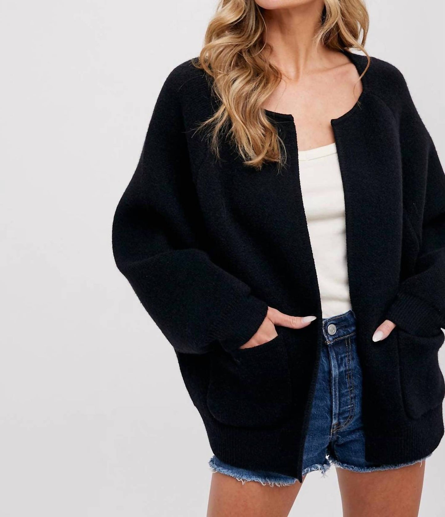 Bluivy - Open Front Sweater Jacket