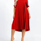 Viva Curvy - Mock Neck pleated dress