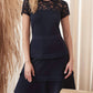 Joseph Ribkoff - Lace Neckline Dress