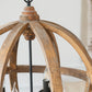 4 Light Wood Chandelier with Adjustable Chain