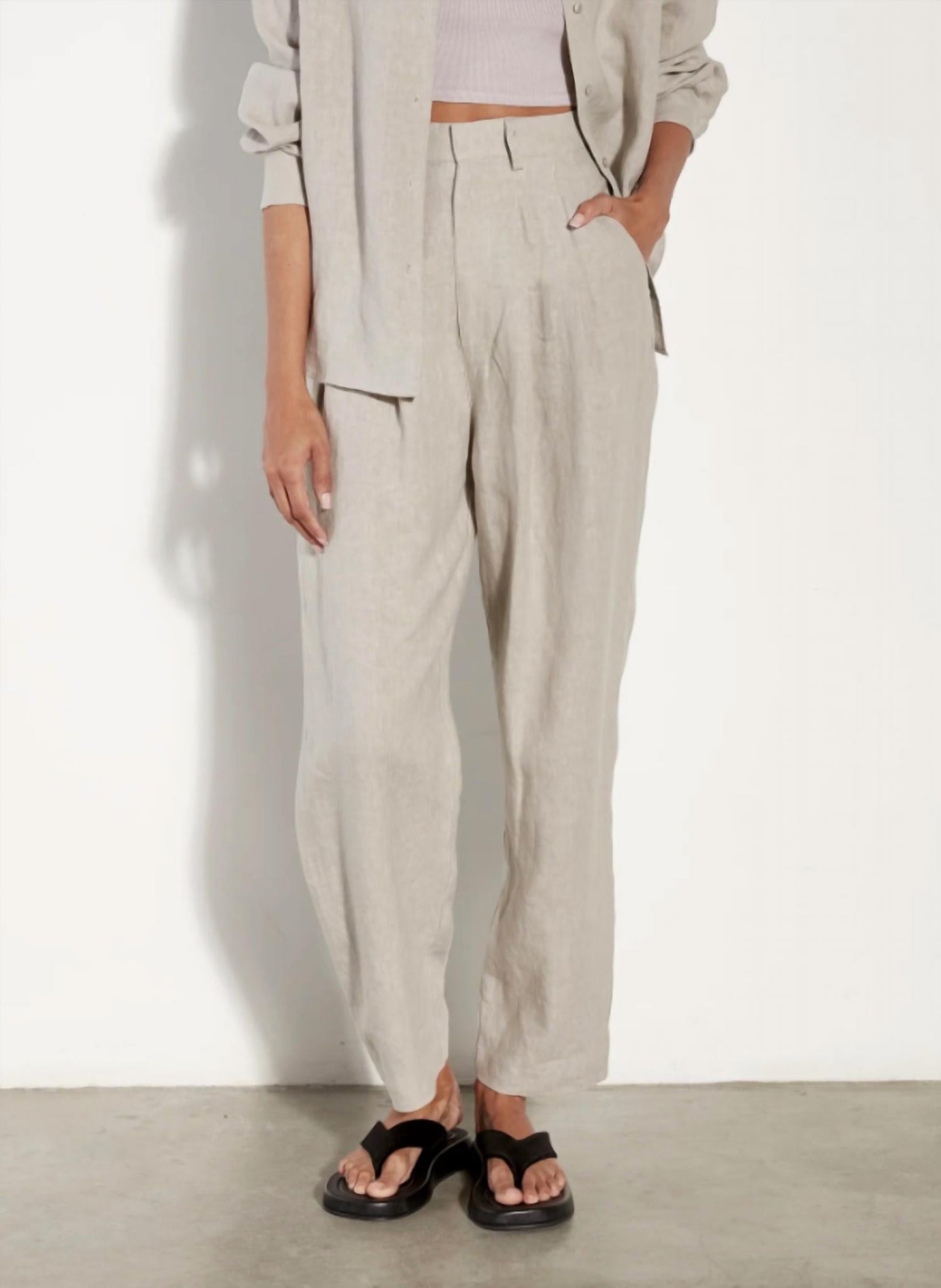 Enza Costa - Tapered Pleated Hi-Waist Pant