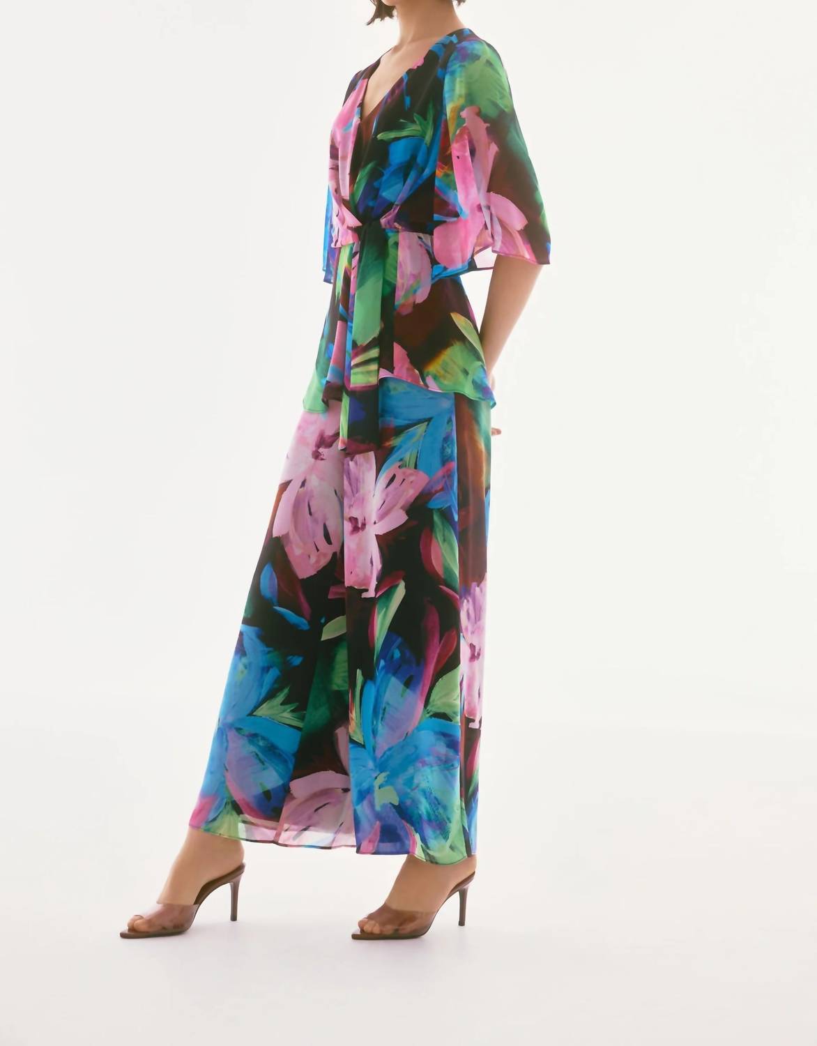 Joseph Ribkoff - Floral Chiffon Wide Leg Pants