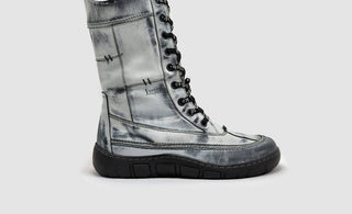 Kcr Group - Botas femininas originais de couro, cano alto e grosso com zíper