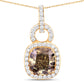 IGI Certified 2.50 Carat Genuine Brown Diamond Center and 0.31cttw White Diamond 18K Yellow Gold Pendant (2.81cttw)
