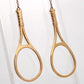 Love Love Tennis - Women's Tennis Racket Solid Gold Earrings